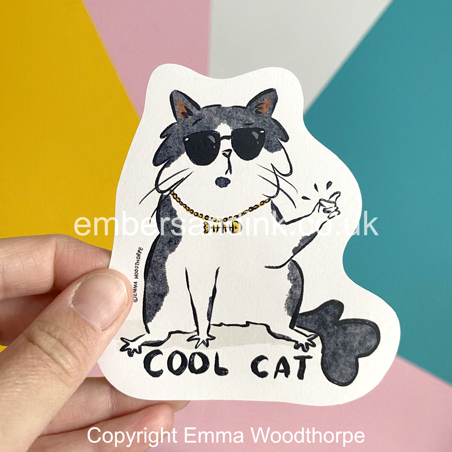 Cool Cat Paper Sticker
