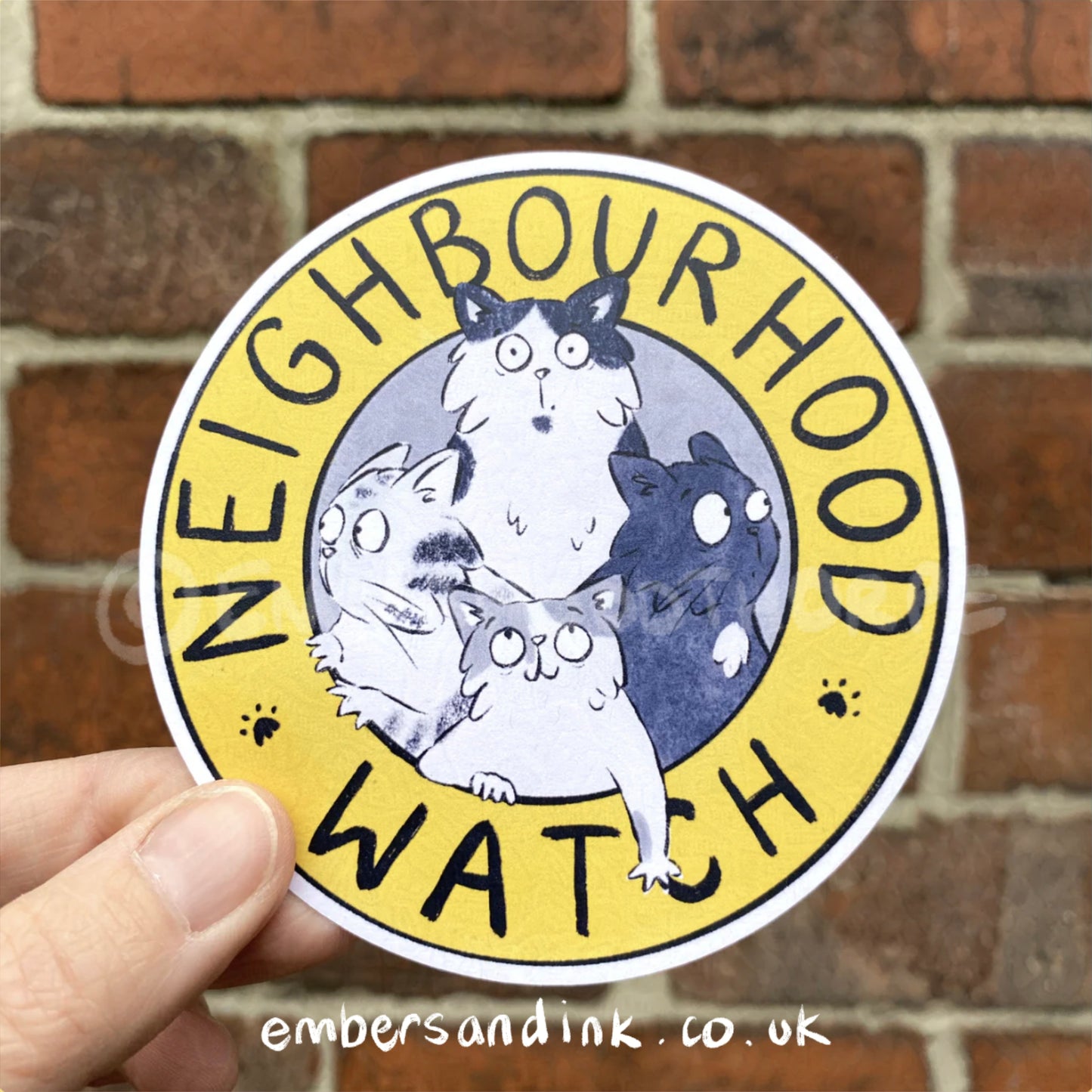 Neighbourhood Watch Cats Sticker