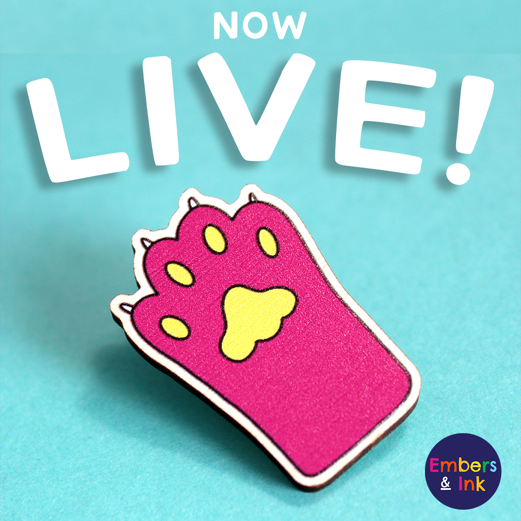 Pink Paw Pin Badges are LIVE!