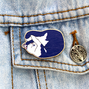 Dave the Cat Wooden Pin Badges COMING THIS WEEK!