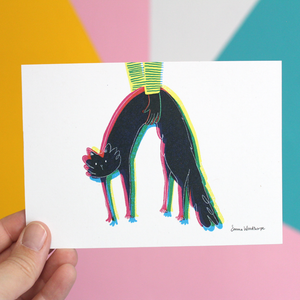 CMYK Cat Postcard by Emma Woodthorpe