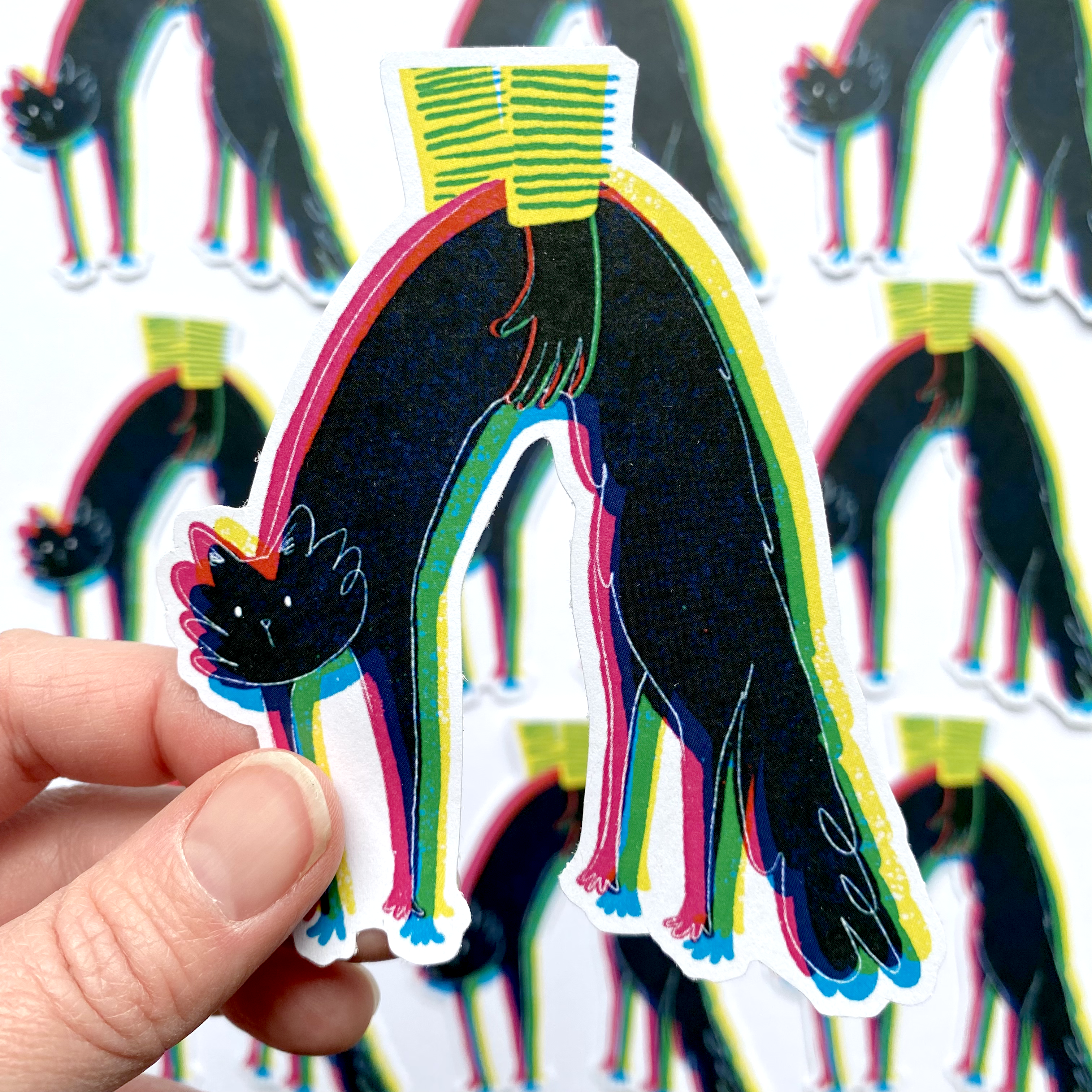 CMYK Cat Paper Sticker