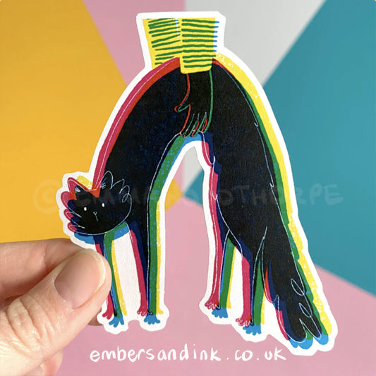 CMYK Cat Paper Sticker