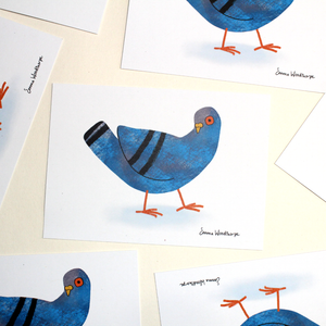 Pigeon Postcard by Emma Woodthorpe