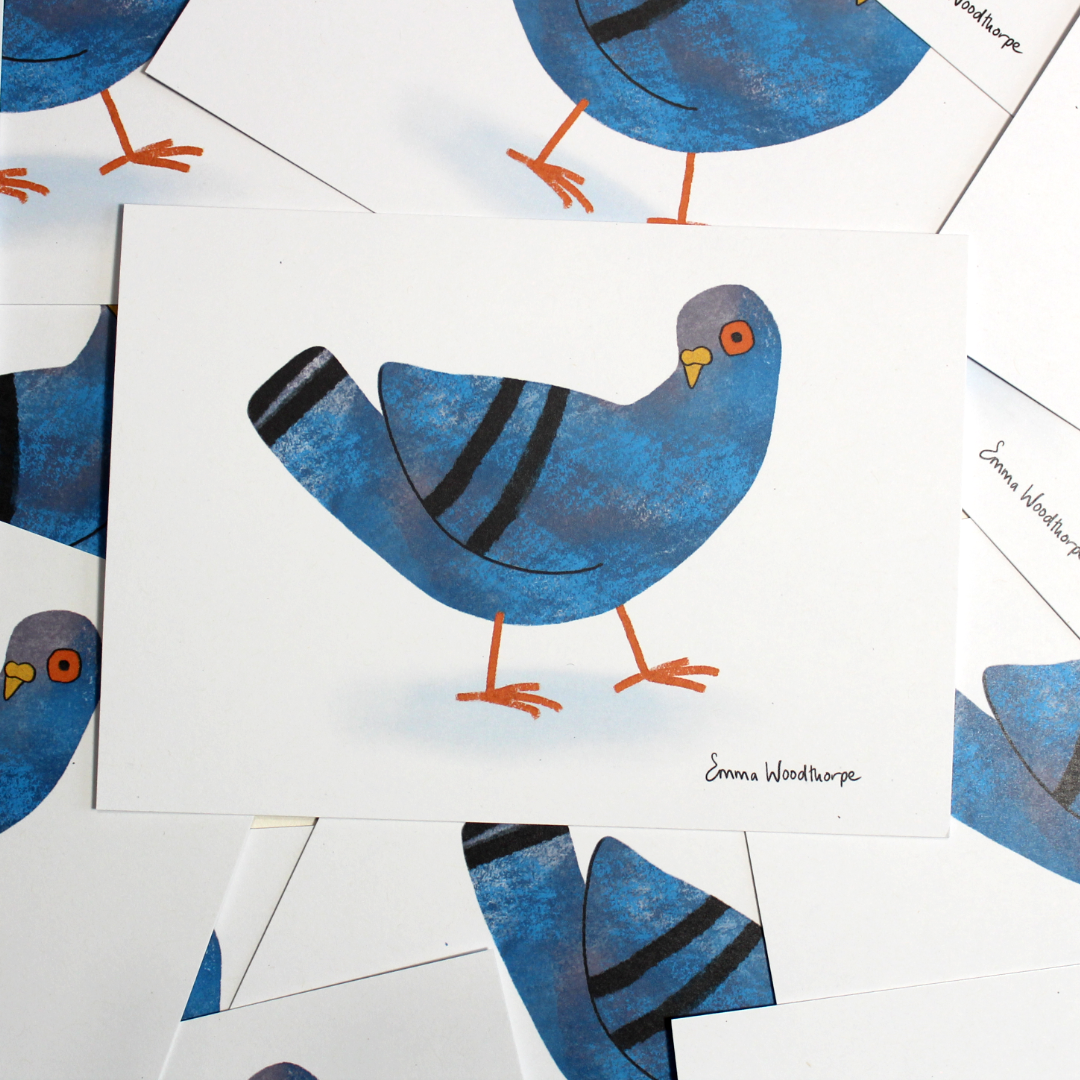 Pigeon Postcard by Emma Woodthorpe