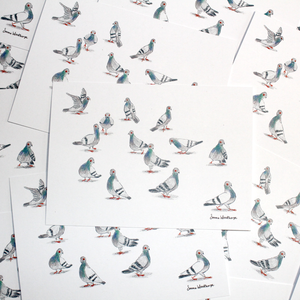 Pigeons Pigeons Pigeons Postcard by Emma Woodthorpe