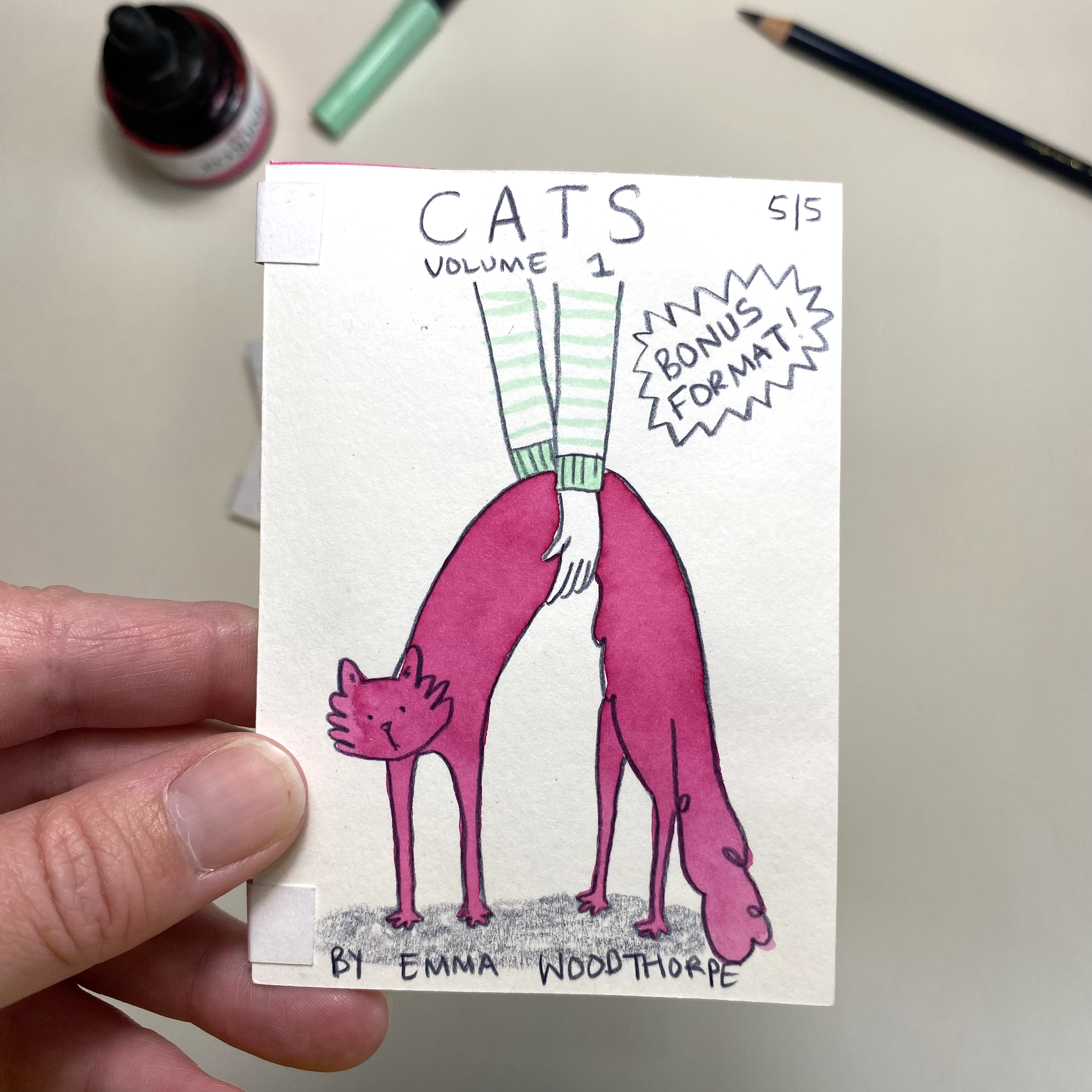 Cats Volume 1 -  A Hand-Drawn Zine by Emma Woodthorpe (Issue 5 - Bonus Format)