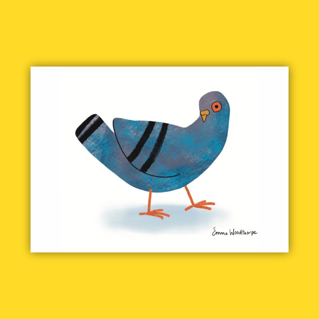 Pigeon Postcard by Emma Woodthorpe