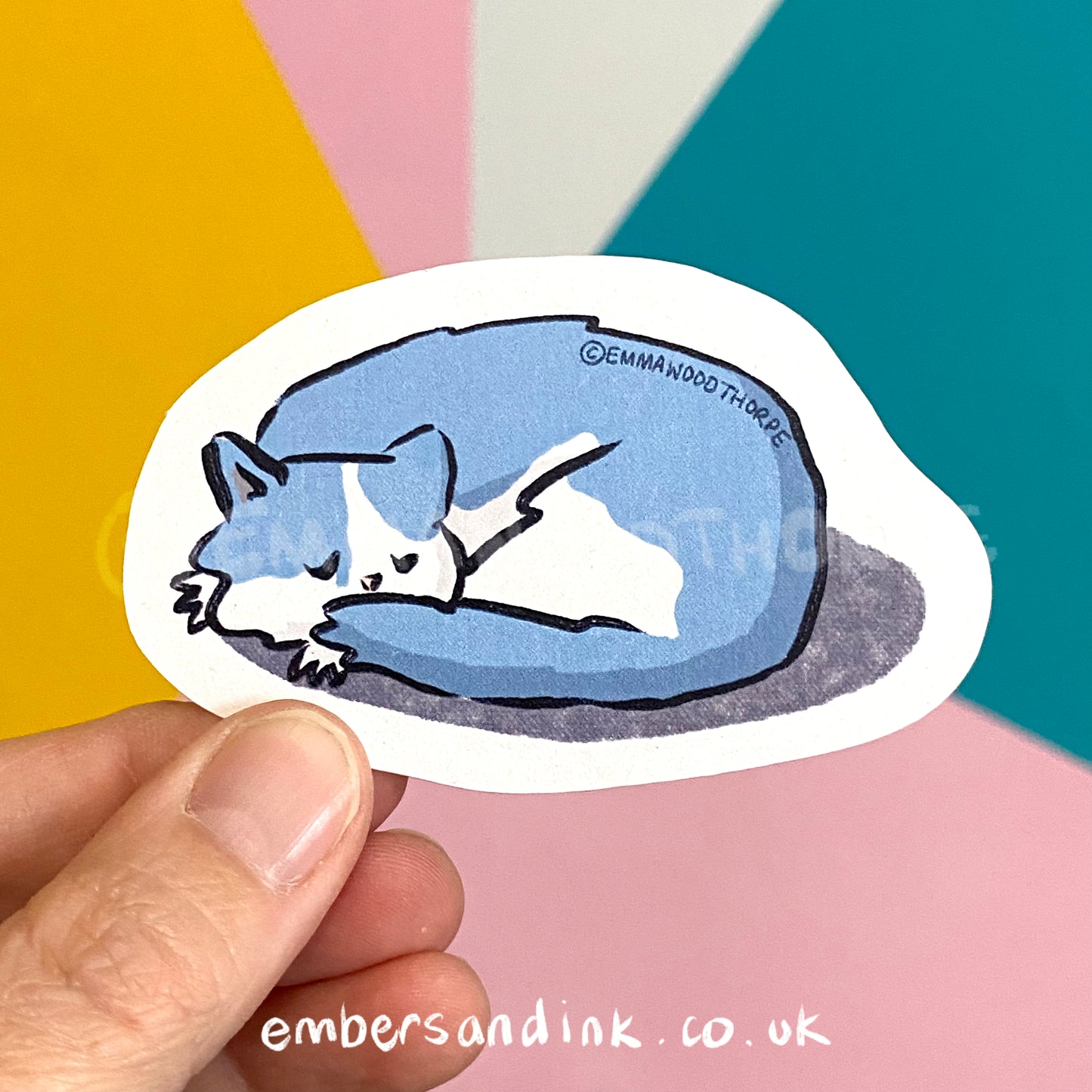 Sleeping Cat Paper Sticker