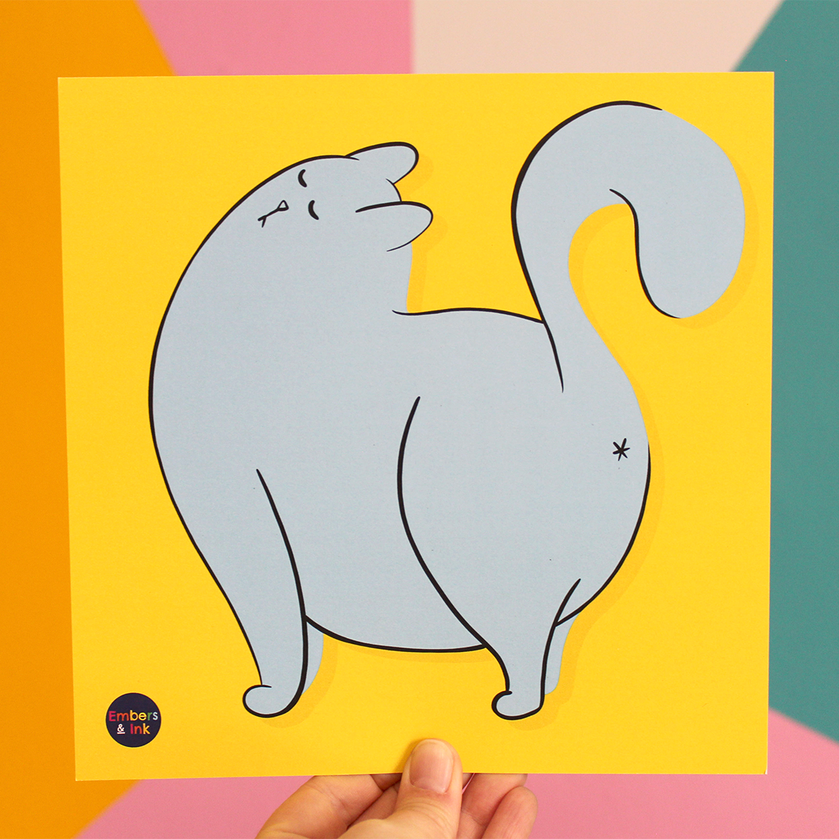 Blue Cat (Bum) Art Print