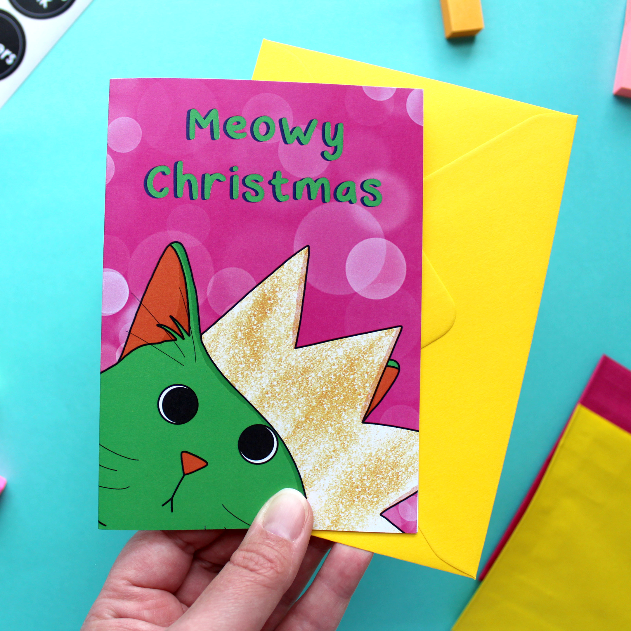Meowy Christmas Card (new) - Cat In The Hat
