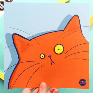 Orange Staring Cat Art Print