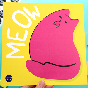 MEOW! Pink Cat Art Print