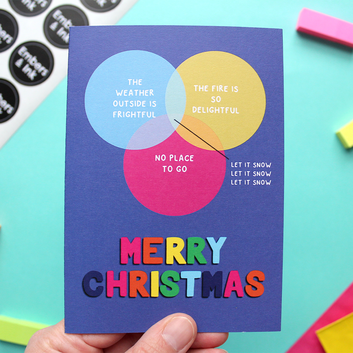 Let It Snow Venn Diagram Christmas Card