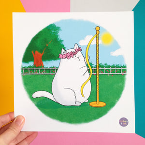 Maypole Kitty Illustration Art Print